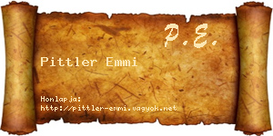 Pittler Emmi névjegykártya